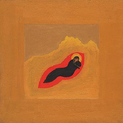 Warms in itself. Quotation from a Russian icon "Nativity of Christ", tempera/wood, 90,5 x 66 cm, State Museum, Kremlin, Moscow, part of an iconostasis
